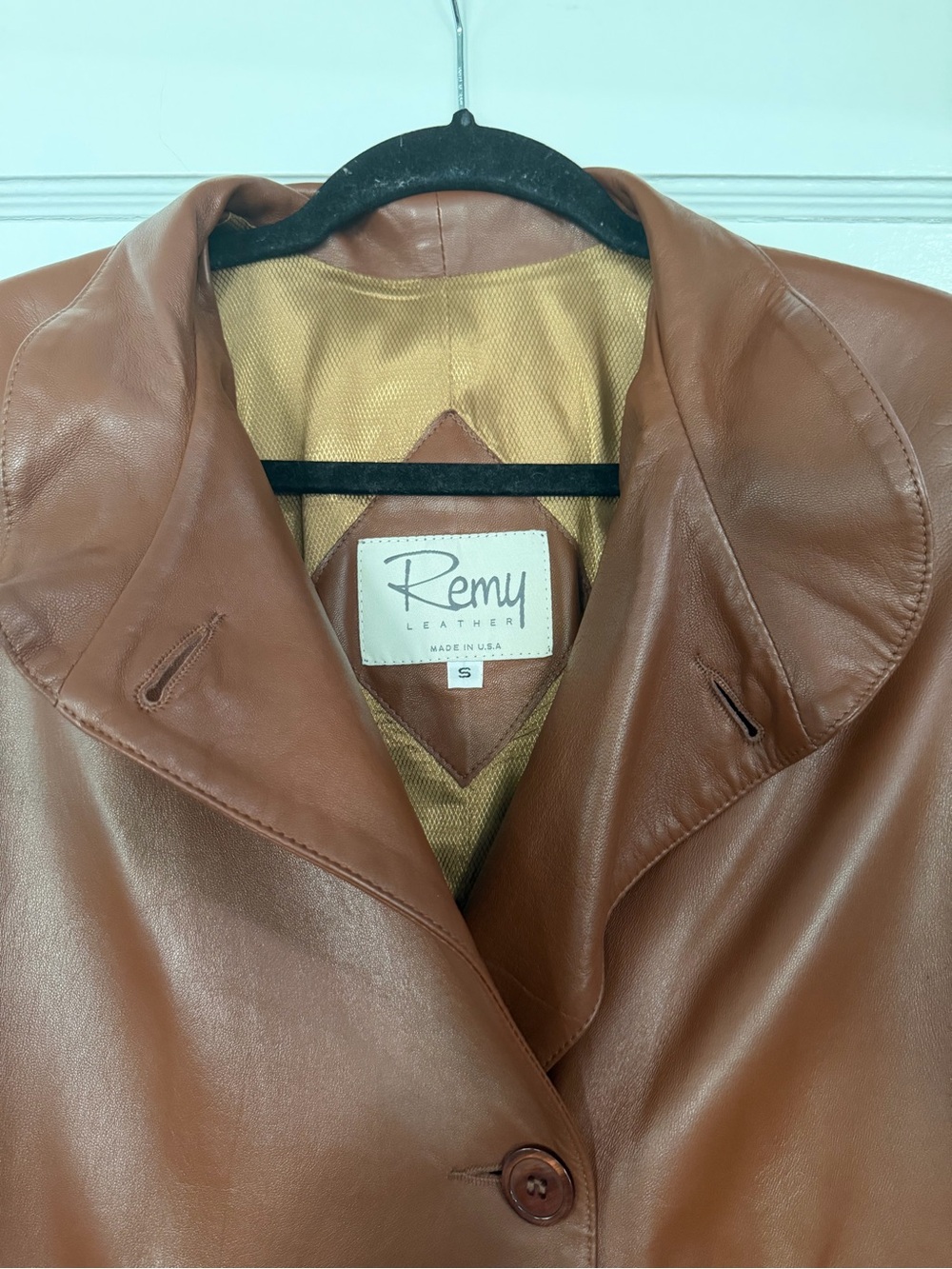 Remy Vintage 1980’s Full Length Soft Leather Trench Coat Cognac Women’s Small - Picture 7 of 9